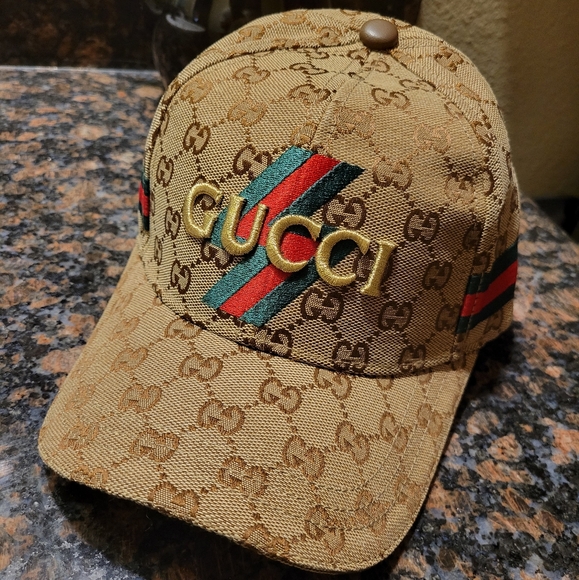 Gucci Tan Brown Logo Baseball Cap - Picture 1 of 10